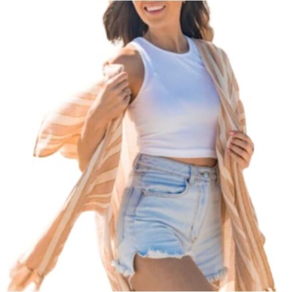REVOLVE Rays For Days The Coco Cabana Kimono Swim Coverup Boho Women's Wrap - Picture 9 of 15